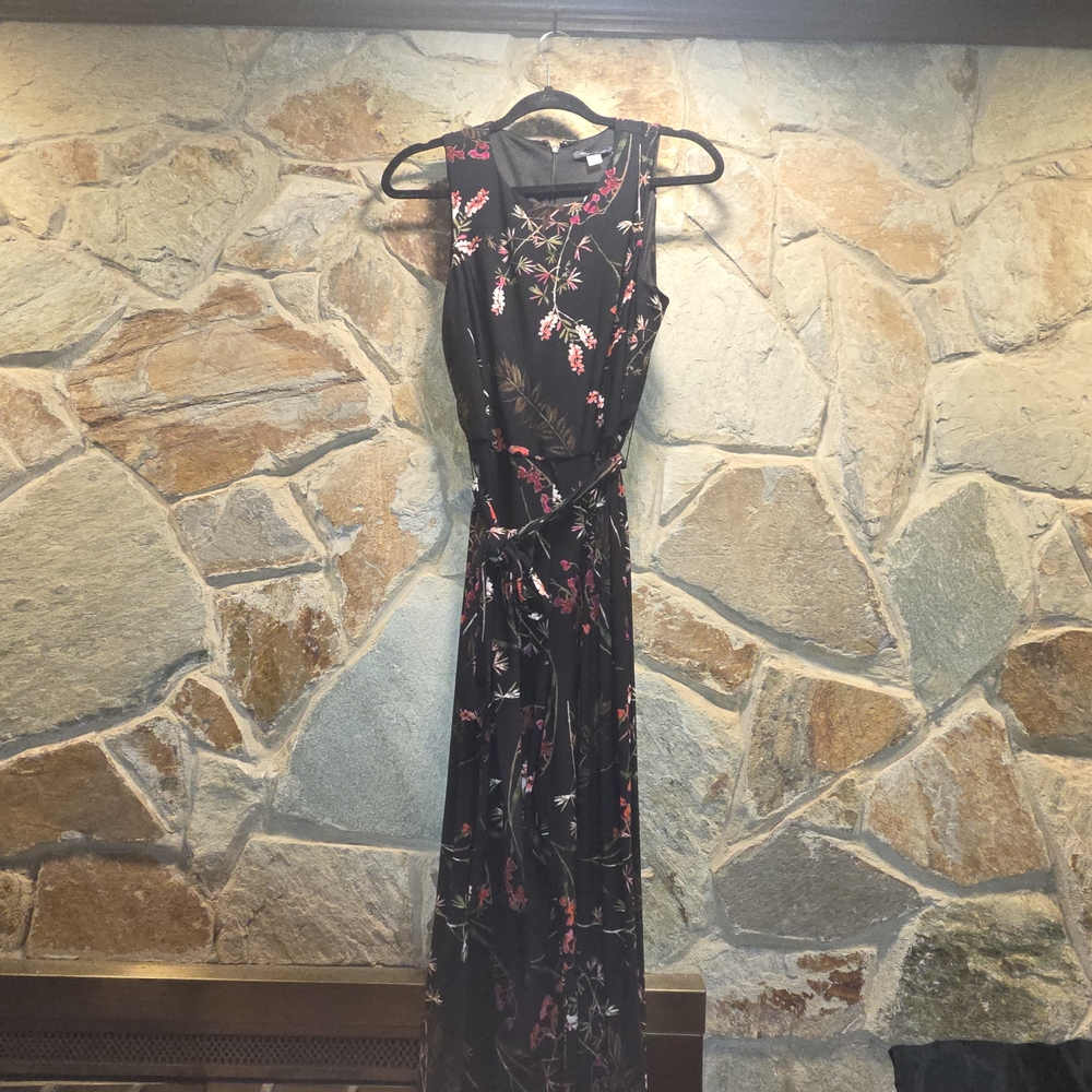 Tommy Hilfiger Black and Pink Floral Maxi Dress